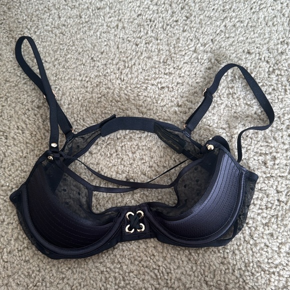 Super SEXY Honey Birdette Black and Gold Lace Bra with Underwire - Picture 4 of 4